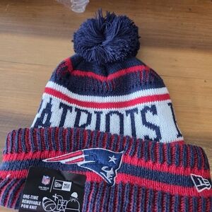 New England Patriots New Era Navy and Red Knit Beanie